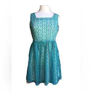 Umgee Blue Sleeveless A-Line Midi Dress for Weddings